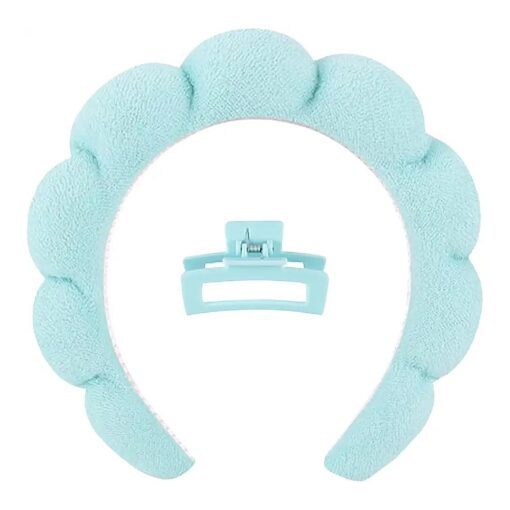 Skincare Headband for Washing Face, Sponge Terry Cloth Spa Headband for Makeup Remove Shower Hair Accessories with Claws set Headbands for Women Girl