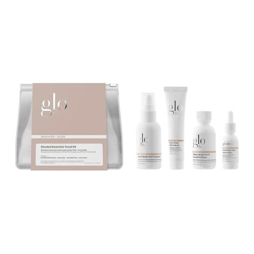 Glo Skin Beauty Brighten + Glow Travel Set | Mini Professional Skincare Kit | Travel Size Skincare Regimen Collection