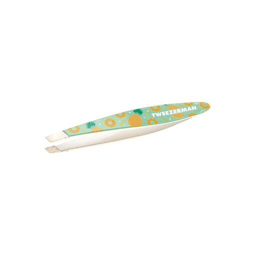 Tweezerman Mini Slant Tweezer - Tweezers for Eyebrows, Travel Tweezers for Eyebrows, Facial Hair, Ingrown Hair ( Pineapple Punch )