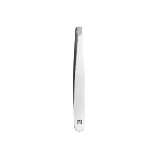 ZWILLING slanted tweezers for precise eyebrow hair removal, stainless steel polished, 90 mm