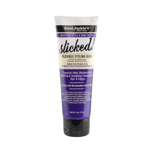 Aunt Jackie 's Grapeseed Style and Shine Recipes Slicked Flexible Hair Styling Glue, Superior Hold, 4 Ounce