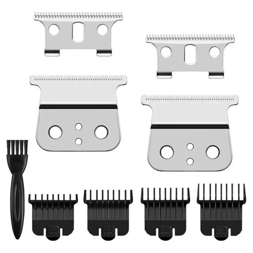 2 Pack T Blade for Andis T Outliner Trimmer, Andis GTX Trimmer, Replacement Blade Compatible with Andis # 04710 and Andis # 04521 ( Sliver Steel T Blade + Sliver Steel Blade )