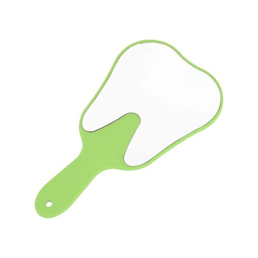 Annhua Hand Mirror Small Face Mirrors, Handheld Mirrors with Handle Tooth Shaped Mirror Tool for Dentist Clinic, Barber, Salon and Hairdreesing - Green