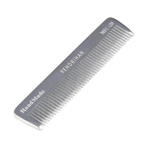 Fendrihan Small 4.6" Sturdy Metal Fine Tooth Barber Pocket Grooming Comb