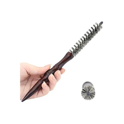 PERFEHAIR Small Round Hair Brush for Short Hair, Mini Boar Bristle Brush for Blow Drying - 0.7 Inch Diameter