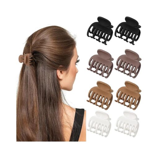 Small Claw Clips for Women Girls Double Row Teeth Medium Hair Clips Matte Claw Clips for Thin Hair No Slip Hair Clips for Short Hair Accessories