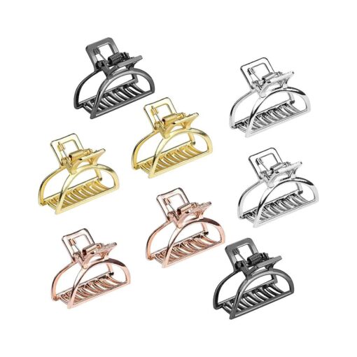 Small Hair Clips Akamino Metal Hair Claw Clips, Hair Accessories for Women Half Bun Hairpins for Thick - 8 Pack