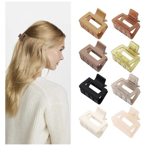 Small Claw Clips for Thin Hair 1.57 Inch Mini Hair Clips No Slip Medium Hair Clips Square Claw Clips Hair Styling Accessories for Women Girls