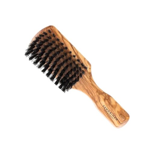 Fendrihan SMALL Men 's Hairbrush Pure Boar Bristle with Real Olivewood Handle 6.75 Inches, Made in Germany