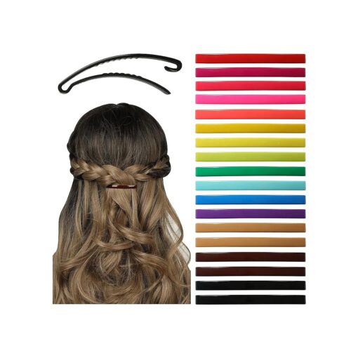 Small Plastic Dome Styling Hair Barrettes Clips - Decorative Clamps For Half Updo & Ponytail - For Girls, Women with Very Thin & Medium Hair - 18 Pcs