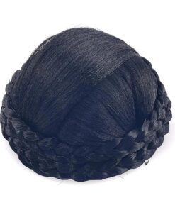 Small SizeSynthetic Hair Chignon Bun Donut Braided Hairpieces Scrunchie Clip in Hair Bun Extensions Straight Updo for Wedding Party Costume Women Beauty 6Colors avilable ( # 2 ( Natural Black )