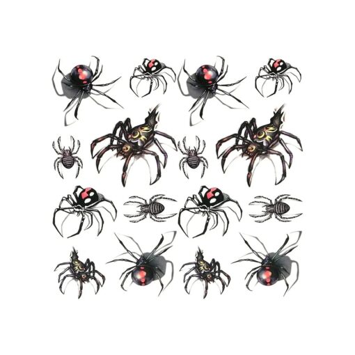 Small Cute Temporary Tattoo Spider 3D Halloween ( Set of 2 )