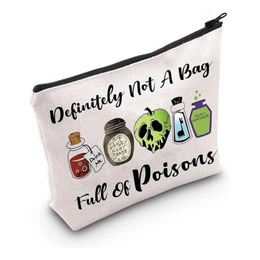 TSOTMO Evil Gift Queen Witchy Gift Poison Zipper Makeup Pouch Witch Poison Gift Poison Villains Inspired Gift Halloween Party Gift Villain Fans Gift ( Full Of Poisons )