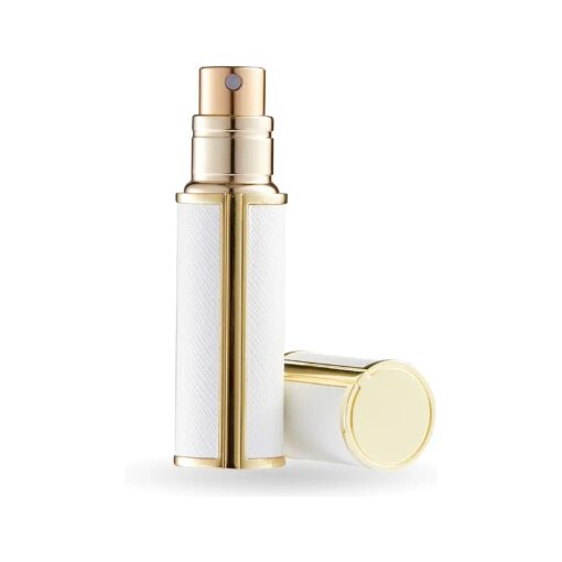 UULANFA Refillable Perfume Bottle Atomizer for Travel, Portable Easy Refillable Perfume Spray Pump Empty Bottle for men and women with Mini Pocket Size 5ml ( SU.G-White )