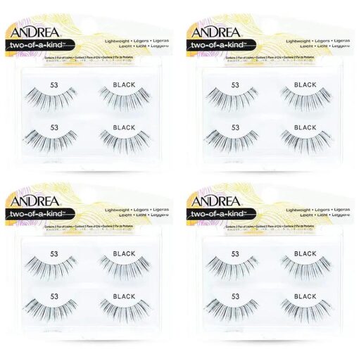 Andrea Two of a Kind False Lashes # 53 Black, 4 Pack