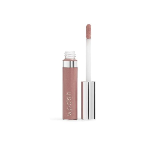 Woosh Beauty, Spin-On Lip Gloss, Hydrating Shea Butter, No Fine Lines, Shine Finish, Neutral Tones, Vegan & Cruelty-Free ( Beige Frosted )