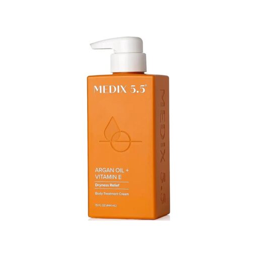 MEDIX 5.5 Argan Oil Cream W/Vitamin E Anti Aging Skin Care Moisturizer Body Cream | Firming Body Lotion Reduces Look Of Wrinkles, Cellulite, Crepey Skin, & Uneven Skin Tone For Women & Men, 15 Fl Oz