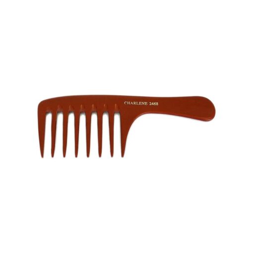 CHARLENE Handmade Bone Comb Anti-Static Chemical Heat Resistant Smooth Comb-out ( # 2468 Large Feathering Rake )