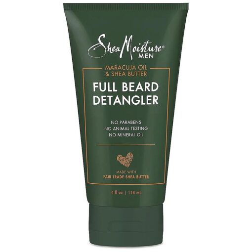 Shea Moisture Mens Full Beard Detangler, All Natural ingredients, Maracuja Oil & Shea Butter, Soften Hair & Ease Out Knots for a Scuff-Free Beard, 4 Ounce