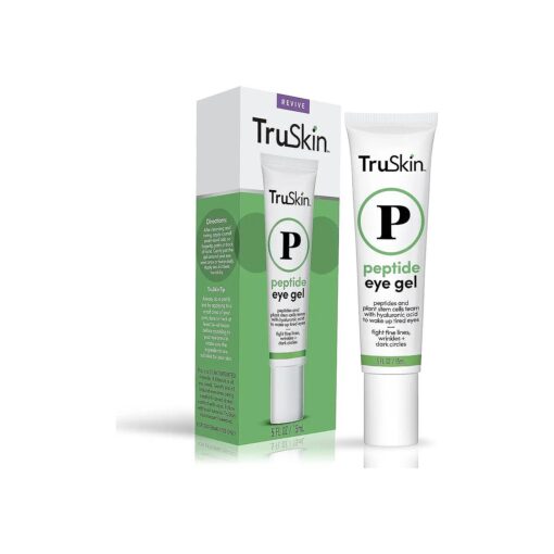 TruSkin Naturals, Peptide Eye Gel - Minimize Lines & Brighten Eye Area - Dark Circles Under Eye Care with Peptides, Plant Stem Cells, Hyaluronic Acid, 0.5 fl oz