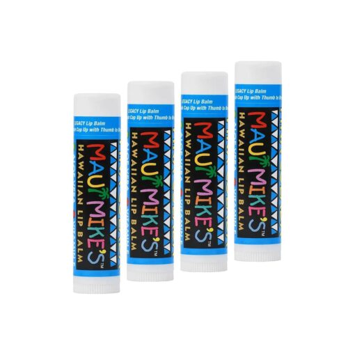 MAUI MIKE'S-Best Tasting Pina Colada Lip Balm for Chapped Lips, ( 4 pack ) Glides on Smooth for Soothing Lip Care with Aloe, Vitamin E - Restore Dry Lips Today ! ( Pina Colada )