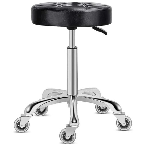 KARRIE Swivel Stool Chair Adjustable Height, Heavy Duty Hydraulic Rolling Metal Stool for Kitchen, Salon, Bar, Office, Massage