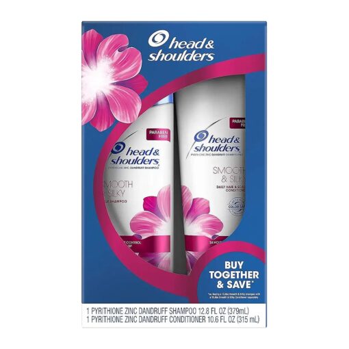 Head & Shoulders Smooth & Silky Dandruff Shampoo and Conditioner Twin Pack, 23.4 Fluid Ounce