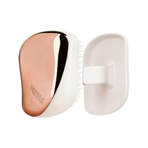 Tangle Teezer The Compact Styler Detangling Brush, Dry and Wet Hair Brush Detangler for Traveling and Small Hands, Ivory Rose Gold