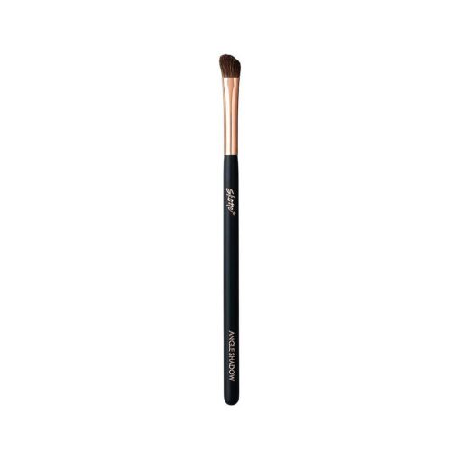 Skone Cosmetics Angle Shadow Brush - Luxe Premium Rose Gold and Synthetic Black Eye Shadow Angle Brush - Professional Grade Nylon Angled Shading Eyeshadow Brush - Angled Brush Eye Makeup Tool For