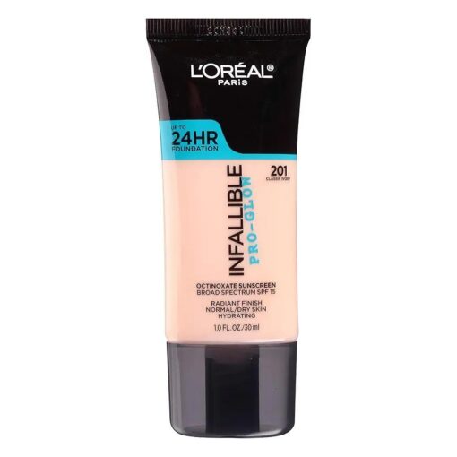 L'Oreal Paris Makeup Infallible Up to 24HR Pro-Glow Foundation, Classic Ivory, 1 Ounce