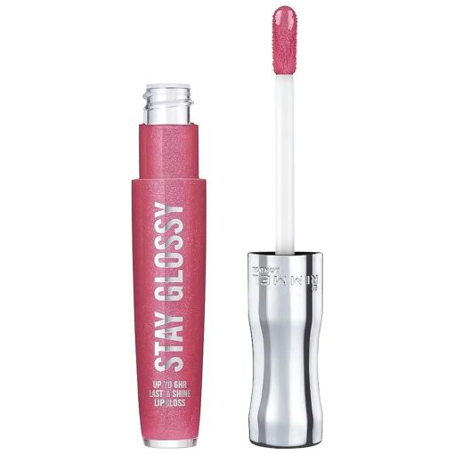 Rimmel Stay Glossy Lip Gloss - Non-Sticky and Lightweight Formula for Lip Color and Shine - 123 Back Row Smooch, .18oz