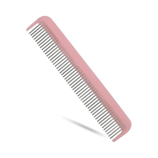 Vanity Comb with silky smooth rotating teeth prevents hair loss and damage ( 7" Comb ) ( 7, Pale Pink )