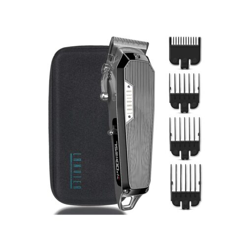 LANVIER Hair Clippers for Men, Professional 10W/7500RPM High Speed Barber Clipper for Hair Cutting and Grooming, Dual Voltage Cordless Hair Trimmer Kit with LED Display & Storage Case - Black