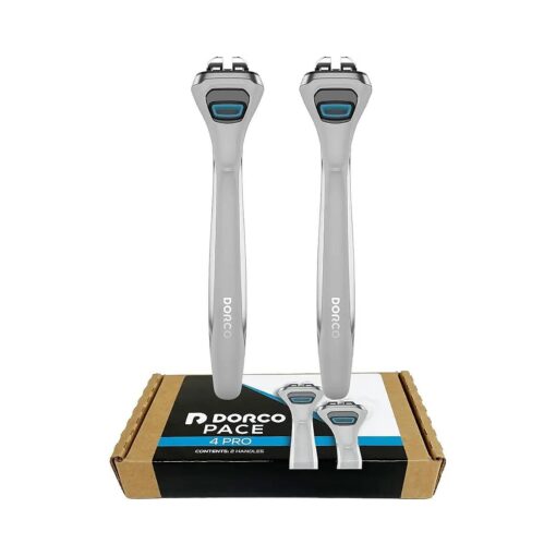 Dorco Pace 4 Pro - Four Blade Razor Shaving System - 2 Replacement Handles ( Handles Only )