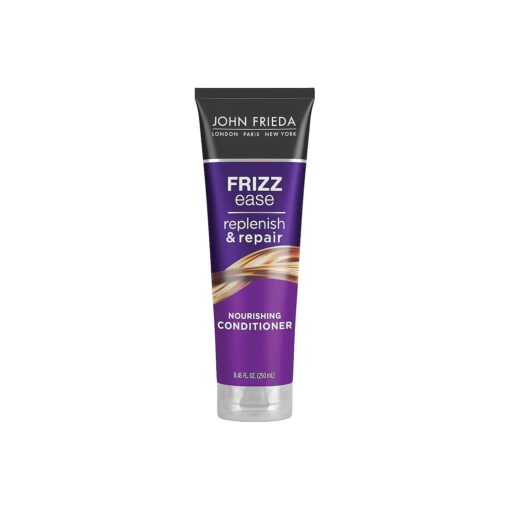 John Frieda Anti-Frizz Conditioner Replenish & Repair Conditioner, With Argan Oil and Coconut Oil for Damage & Frizz, Paraben Free, Cruelty Free Conditioner for Dry Hair and Frizz 8.45 Oz Bottle