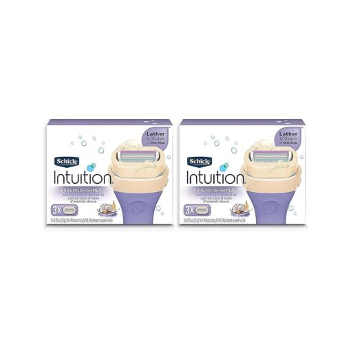 Schick Intuition Pure Nourishment Womens Razor Refills with Coconut Milk and Almond Oil