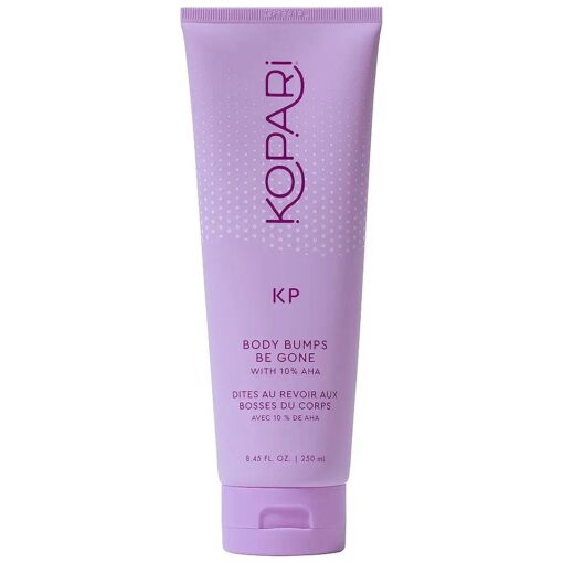 Kopari KP Body Bumps Be Gone Exfoliating Body Scrub with 10 % AHA, to Smooth Skin, Reduce Bumps, Decongest Pores, Clarifying, Gently Exfoliate & Wash | 8.45 fl oz Tube