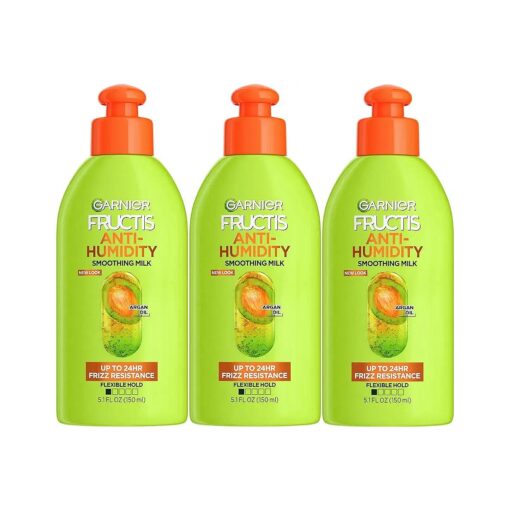 Garnier Fructis Style Anti-Humidity Smoothing Milk for Frizz Resistance, 5.1 Fl Oz, 3 Count, ( Packaging May Vary )