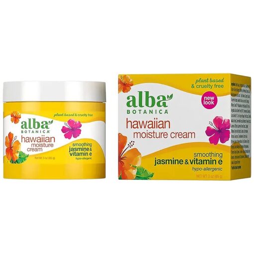 Alba Botanica Hawaiian Moisture Cream, Smoothing Jasmine & Vitamin E, 3 Oz