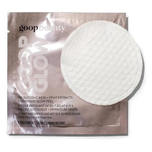 goop beauty 15 % Glycolic Acid Overnight Peel | Exfoliating Pads Inspired by a Professional Chemical Peel | 4 pack