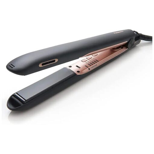 Panasonic nanoe Flat Iron for Healthy, Shiny Hair, Hair Styling Iron with Ceramic Plates and Intuitive Heat Technology, for Straightening, Smoothing and Curling - EH-HS99-K ( Black/Rose Gold )