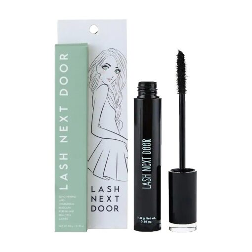 Lash Next Door Water Resistant Mascara Black Volume and Length - No Clump Volumizing Mascara for Thickening and Lengthening - Smudge Proof Lashes by Brooklyn and Bailey ( 1 Pack )