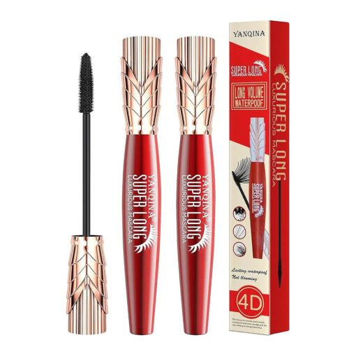 Yanquina 4D Mascara, Waterproof & Smudge Proof Mascara Liquid Lash Extensions Stereo Lengthening Mascara/Super Long Luxurious Mascara