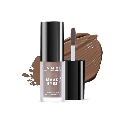 Lamel Matte Liquid Eyeshadow - Long Lasting Waterproof Eye Tint - Quick-Drying, Hypoallergenic Eye Makeup - Creamy & Smooth Formula - Brown Matte Cream Eyeshadow - Maad Eyes, No, 401, 5.2ml / 0.17oz