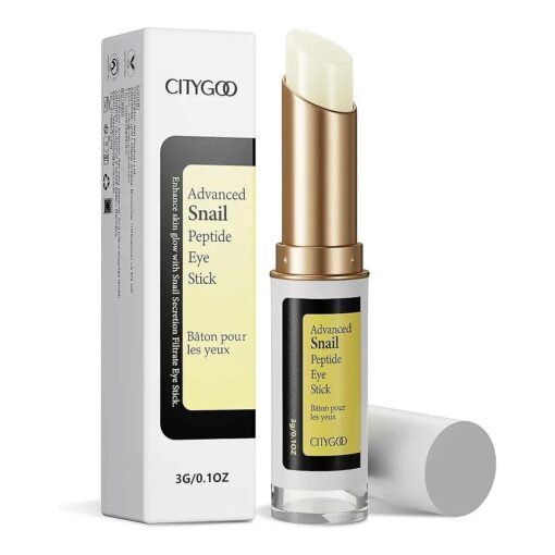 CITYGOO Eye Cream For Dark Circles : Eye Puffiness Under Eye Bags Treatment - Anti-Wrinkle Snail Eye Stick