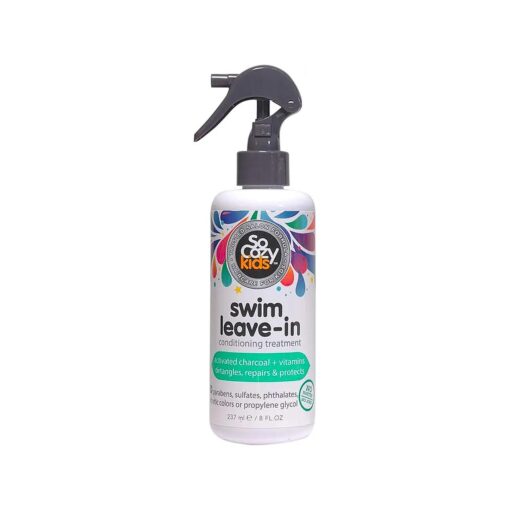 SoCozy Swim Leave In Conditioner Spray & Treatment for Kids Hair ( 8 Fl Oz ) Protects & Repairs Pool, Sun & Salt Damaged Hair, Gentle Formula with Activated Charcoal, Vitamin B5 & Sunflower Seed Extract