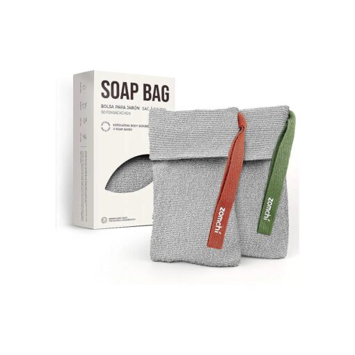 ZOMCHI 2 Pieces of Soap Bags with Gentle Roughness, Soap Savers for Bar Soap, Body Scrubbers for Use in Shower, Soap Exfoliating Bag