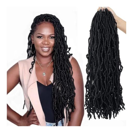 24 Inch 7 Packs Soft Locs Crochet Hair New Faux Locs Pre-looped Goddess Locs Super Lightweight Synthetic Crochet Hair Braids Extensions For Black Women ( 24inch, 7packs, 1b )