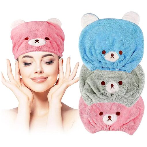 3Pcs Hair Drying Towel for Kids Girls Soft Absorbent Kids Dry Hair Cap Kids Hair Towel Wrap Head Towel Wraps for Kids