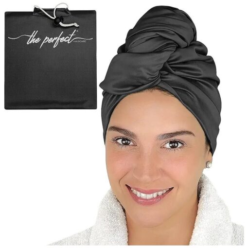 Microfiber Hair Towel Wrap for Women - Gift and Travel - Smooth like Silk - Curly, Wavy, Straight Hair Girls - Plopping Essential - Anti-Frizz, Fast Drying, Works Better than a T-Shirt